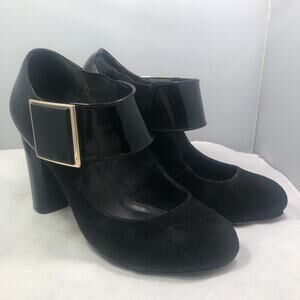 Tory Burch Suede and Patent Leather Mary Janes